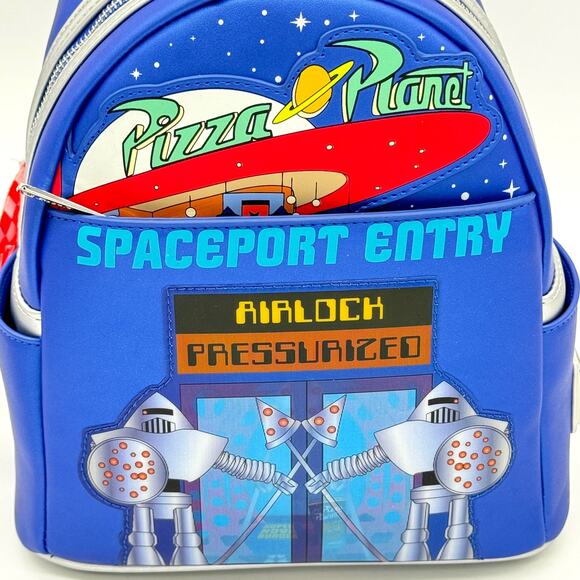 Loungefly Disney Toy Story Pizza Planet Space Entry Buzz Woody Mini Backpack New - Picture 2 of 8
